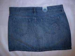 Womens Old Navy Embroidered Flower Denim Jean Skirt 10 16 18 NWT Free 
