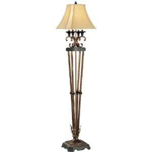  Floor Lamp in Antique Bronze and Gold Finished Body