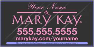 Mary Kay Custom Consultant Stickers Decals •PINK• 11x6  