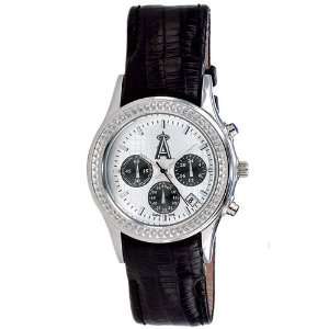   Angels MLB Chronograph Dynasty Series Leather Band Watch Sports