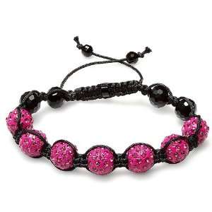 Bracelet Mens Ladies Unisex Hip Hop Style Pave Seven Crystal Pink 