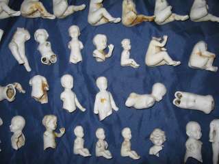 70 antique bisque doll body heads parts Germany 1860  