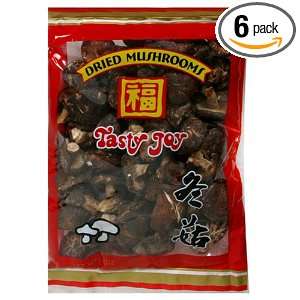 Tasty Joy Dried Mushrooms, Whole Shitake, 3 4cm, 6 Ounce Bags (Pack of 
