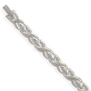  Stainless Steel XO Bracelet: Jewelry