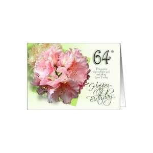  64th Happy Birthday   Pink Rhododendron Card: Toys & Games