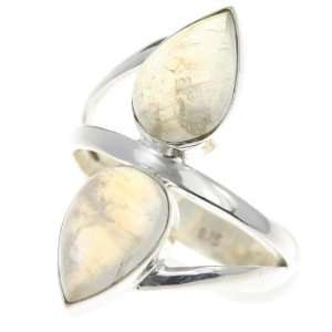   Sterling Silver FIRE RAINBOW MOONSTONE Ring, Size 8.75, 5.65g: Jewelry