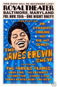 Soul James Brown @ Baltimore Concert Poster 1963  