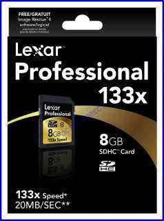 Lexar Professional SDHC 8GB 133x Speed (Class 6) 20MB/SEC Memory Card