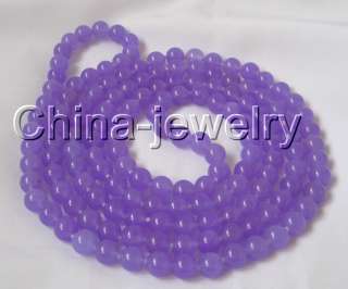 50 10mm natural perfect round purple jade necklace  