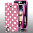 Baby Pink Polka Dots Gel Case For Samsung Galaxy Note i9220 + Stylus 