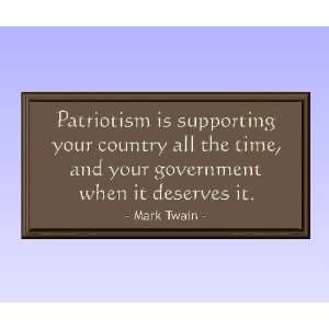 Decorative Wood Sign Plaque Wall Decor with Quote Patriotism is 