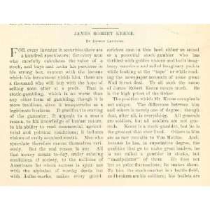    1902 Wall Street Financeer James Robert Keene: Everything Else