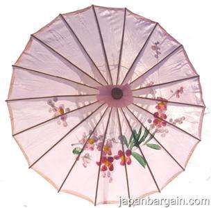 Asian Japanese Chinese Umbrella Parasol 32in Pink 156 1  