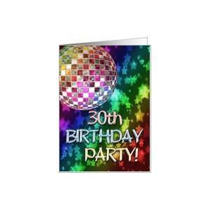    30th birthday party Invitation disco ball Card: Toys & Games