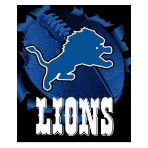 Detroit Lions 50x60 inches Royal Plush Raschel Throw Blanket:  