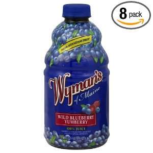 Jasper Wymans Juice, Wild Blueberry Yumberry, 46 Ounce (Pack of 8)