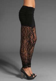 NEW YOUNG FABULOUS & BROKE WILLA Lace LEGGINs ATTACHED Ruched SKIRT 