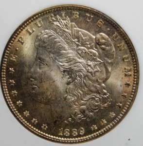 1889 Morgan Silver Dollar MS65, Slabbed and Graded by NGC, Free 