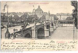 Germany Vintage Postcard Frankfurt Main Bridge 1902  