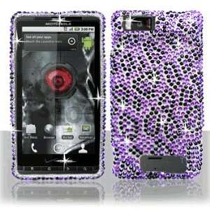  Motorola Droid X MB810 Full Diamond Bling Purple/Black 
