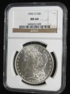 1902 O Silver Morgan Dollar NGC MS64  