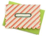 Product Image. Title Letterpressed Candy Cane Stripes Scallop Boxed 