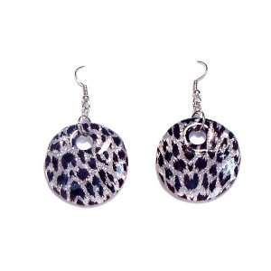  Murano Glass Snow Leopard Earrings: Jewelry