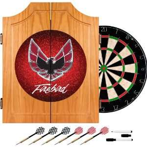 trademark Global Pontiac Firebird Red Wood Dart Cabinet Set:  