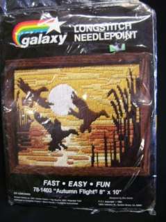 VTG 1984 Galaxy Autumn Flight Longstitch Needlepoint Kit 8x10 