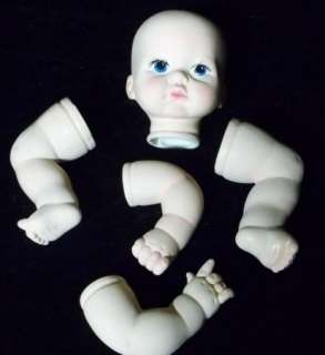  Porcelain New Born Baby Doll Parts 1 full set 1 missing leg  