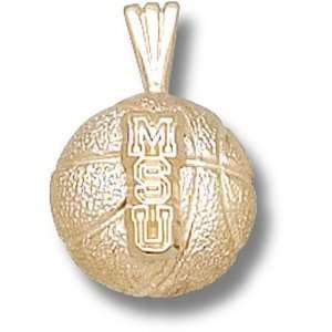 Michigan State University MSU Basketball Pendant (Gold Plated)