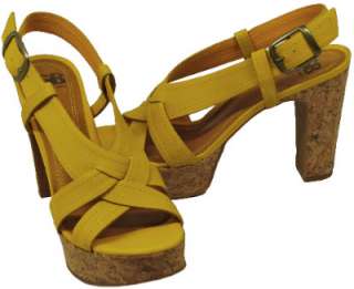   Shoes Orange, Brown or Yellow Sea Side Platform Heels Sandals  