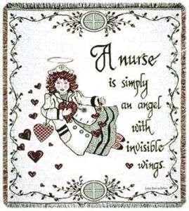 RN LVN Nurses Day Gift Throw Blanket   Angel Nurse NEW  