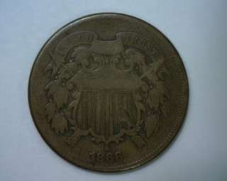 1866 2 Cent in Fine. Details. Gouge.  