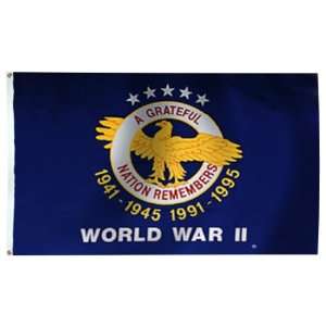  World War II Flag 3X4 Foot Nylon Patio, Lawn & Garden