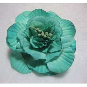  NEW Blue Camellia Flower Hair Clip and Pin Back Brooch 
