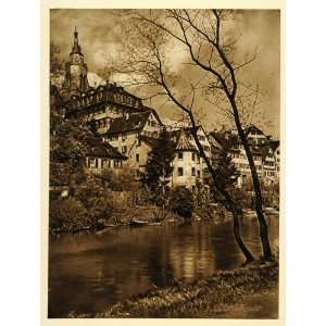  1924 Germany Tubingen Neckar Stiftskirche Photogravure 