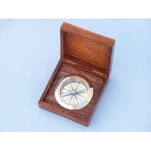 : Brass Captains Boxed Desk Compass 4     Nautical Decorative Gift 