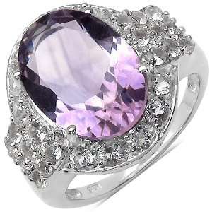  6.40 ct. t.w. Amethyst and White Topaz Ring in Sterling 