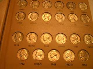 Set / collection Jefferson Nickels 1938 to 2011 p d s BU or proof 