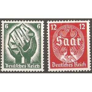   Postage Stamp Germany Deutches Reich Saar A71 and A72 