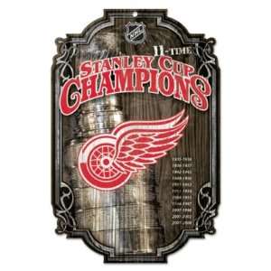  Detroit Red Wings Wood Sign   11 Time Champ: Sports 