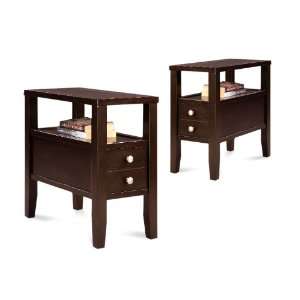   : Cappuccino Espresso Finish Wood Bed Side Table 24 Home & Kitchen