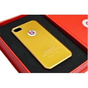  Beats By Dr Dre Printed Logo on Iphone 4/4s Case GOLD 