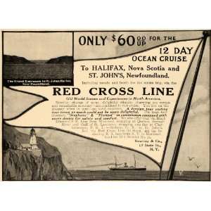 1911 Ad Bowring Red Cross Line Cruise Watercraft Ship   Original Print 
