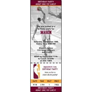  Cleveland Cavaliers Colored Dunk Ticket Invitation Sports 