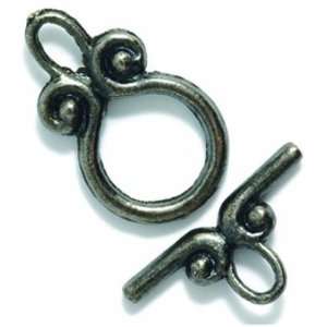  Shipwreck Beads Pewter Toggle Clasp, 12 by 20mm, Metallic 