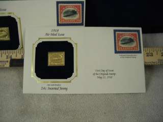 22K Gold Replica 24 cent inverted Jenny Stamps  