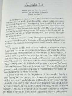 AT HOME IN THE MOUNTAINS Signed Ken Slone Poems NR Poet  