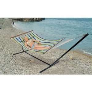 Two Person Cotton Patio Outdoor and Camping Portable Hammock with 